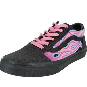 Vans Old Skool Sneakers in Sparkle Flame and Pink Lemonade in Black Size 5.5